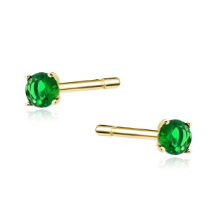 Cercei argint placati cu aur galben cu pietre verzi 3mm DiAmanti 2CO3EG_G-DIA (Argint 925‰ 0,45 g.) Cercei argint placati cu aur galben cu pietre verzi 3mm DiAmanti 2CO3EG_G-DIA (Argint 925‰ 0,45 g.)